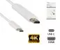 Preview: Cable USB 3.1 de clavija tipo C a clavija HDMI, 4K2K@60Hz, HDCP, HDR, blanco, longitud 1,00m